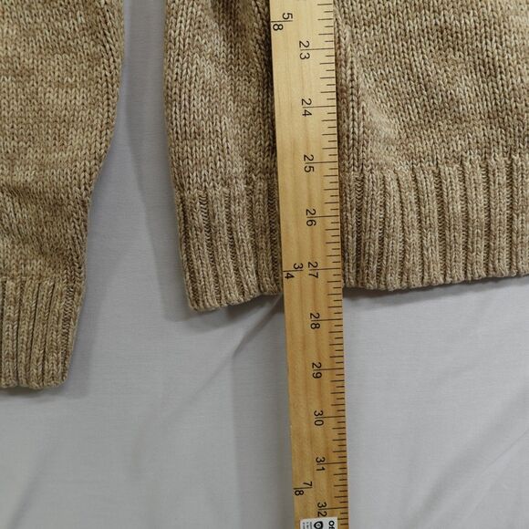 Chaps By Ralph Lauren Men’s Brown Knit Pullover Sweater Sz Medium Elbow Patches - Picture 6 of 14